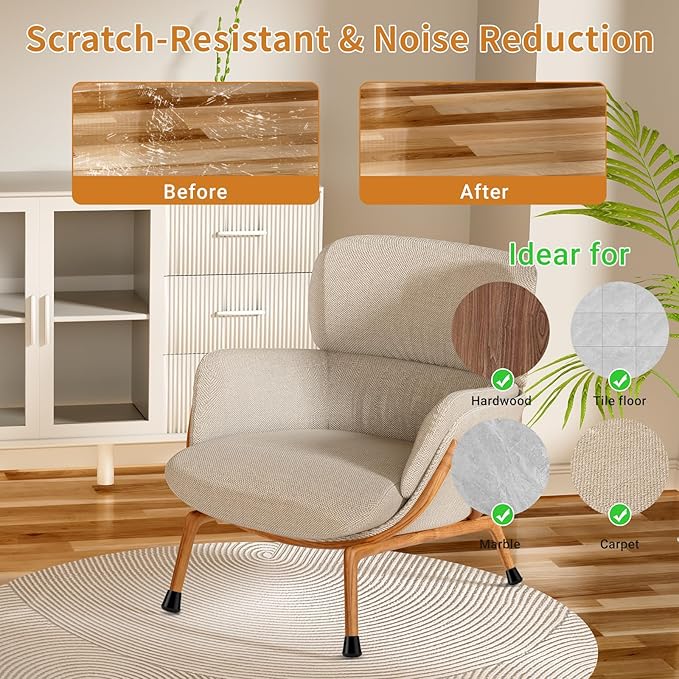 Meldel 24 PCS Silicone Chair Leg Floor Protectors Extra Small Rubber Felt - Image 3