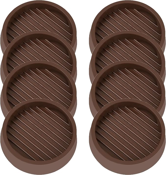4X4 Round Rubber Caster Cups, Non Slip Furniture Pads, Anti-Slip Gripper by VOCOMO