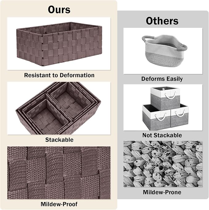 Woven Storage Baskets, Storage Bins, Cube Basket Container Baskets Storage - Image 5