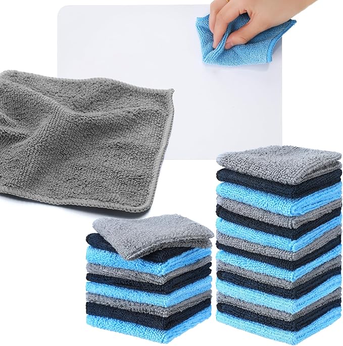 Tanlade 30 Pcs Microfiber Cleaning Cloth 6"x6" Cleaning Rags Reasonable Kitchen by Tanlade
