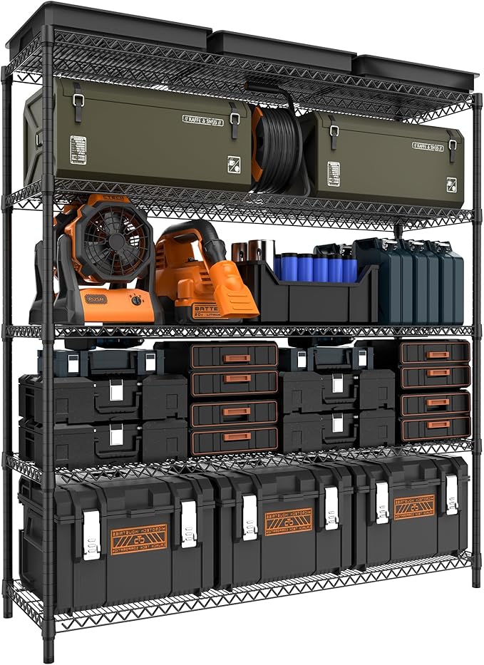 5 Tiers Storage Shelves Load 3300LBS, Metal Shelving Wire Metal Shelving Unit by MEIGAOPLASTICANDMETALHKCOLIMITED