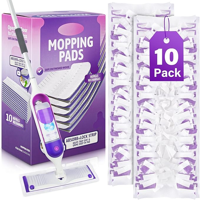 Mop Pads Refills for Swiffer Power Mop: 10 Pcs Wet Dry Disposable Pad for by Unknown