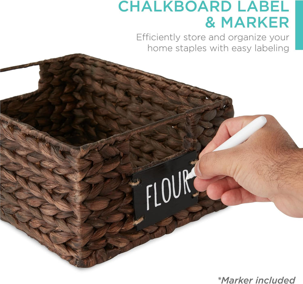 Best Choice Products Set of 4 9x12in Water Hyacinth Pantry Baskets, Woven Org...