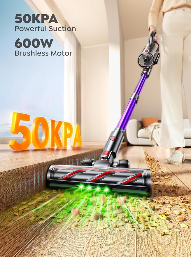 Cordless Vacuum Cleaner, 600W 50KPA 65 Mins Vacuum Cleaners - Image 2