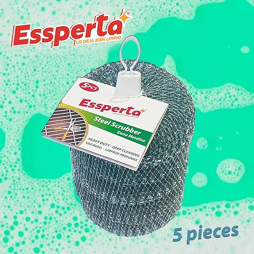 5 Pcs ESSPERTA Stainless Steel Wool Scrubber，5 Steel Scrubber Wool Pads - Image 2