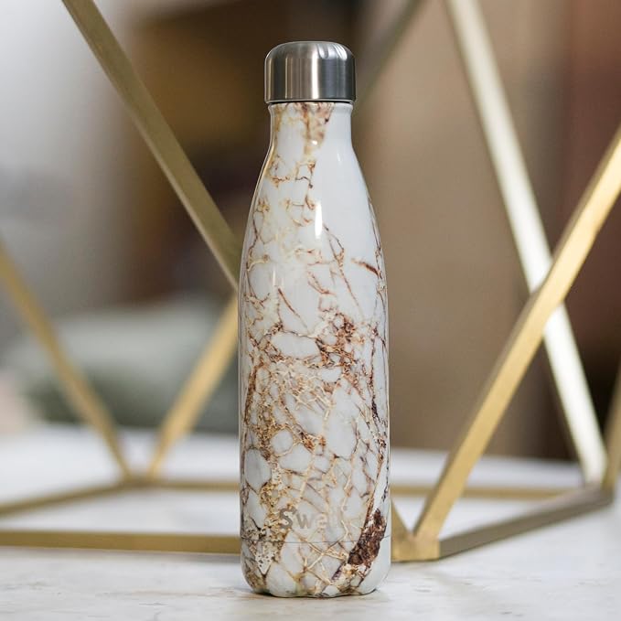 S'well Stainless Steel Water Bottle, Calacatta Gold, Triple Layered Vacuum - Image 5