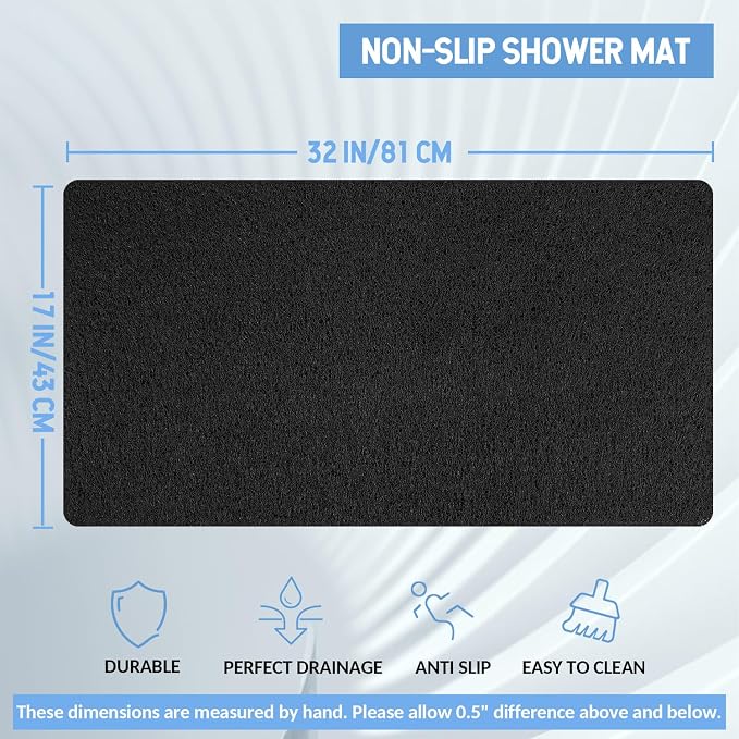 Non-Slip Bathtub Mat, Anti Slip Shower Mat, Fast Drying Bathtub Mats, Foot - Image 2