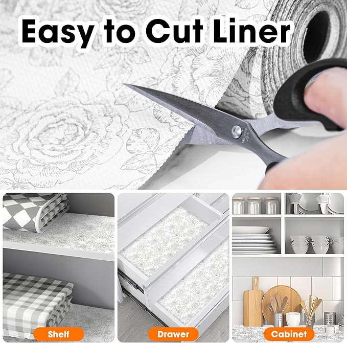 Drawer and Shelf Liners for Kitchen Cabinets Non-Adhesive Cabinet Liners Strong - Image 4