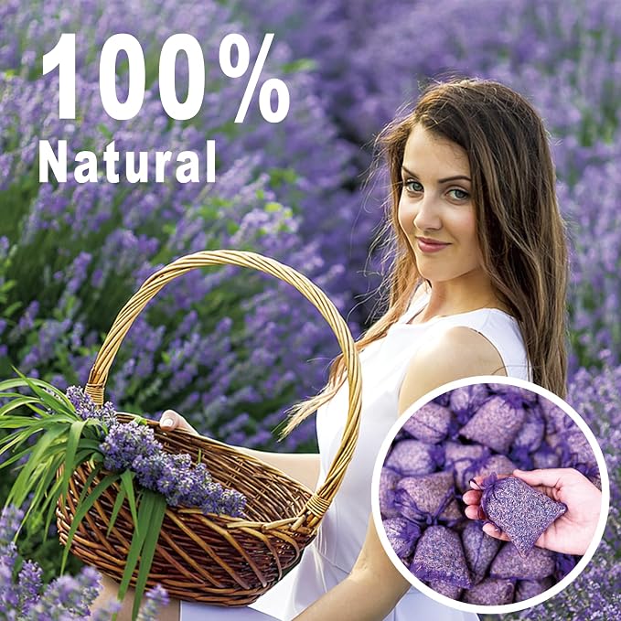 36 Pack French Dried Lavender Sachet Bags, 100% Natural Lavender Bags - Image 2