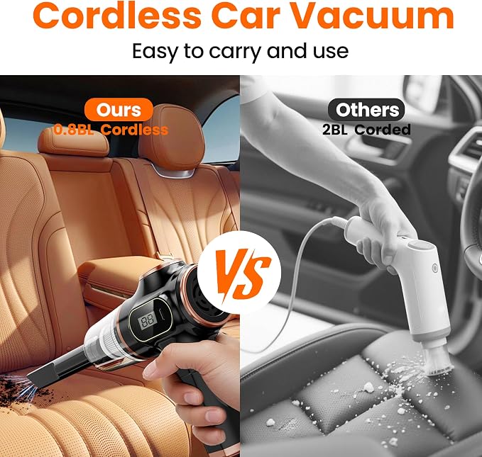Portable Car Vacuum Cordless Mini Handheld Vacuums Cleaner High Power - Image 7