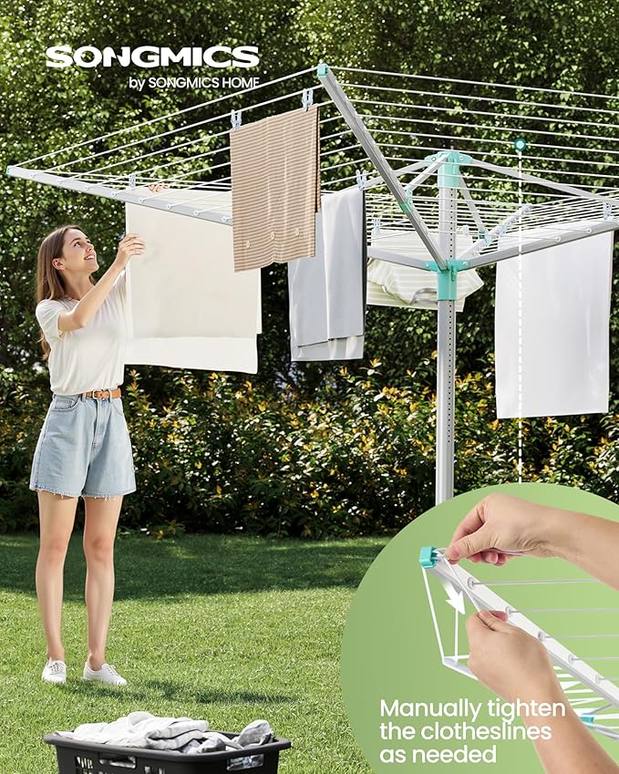 SONGMICS Umbrella Drying Rack, Retractable Outdoor Drying Rack, Height - Image 3
