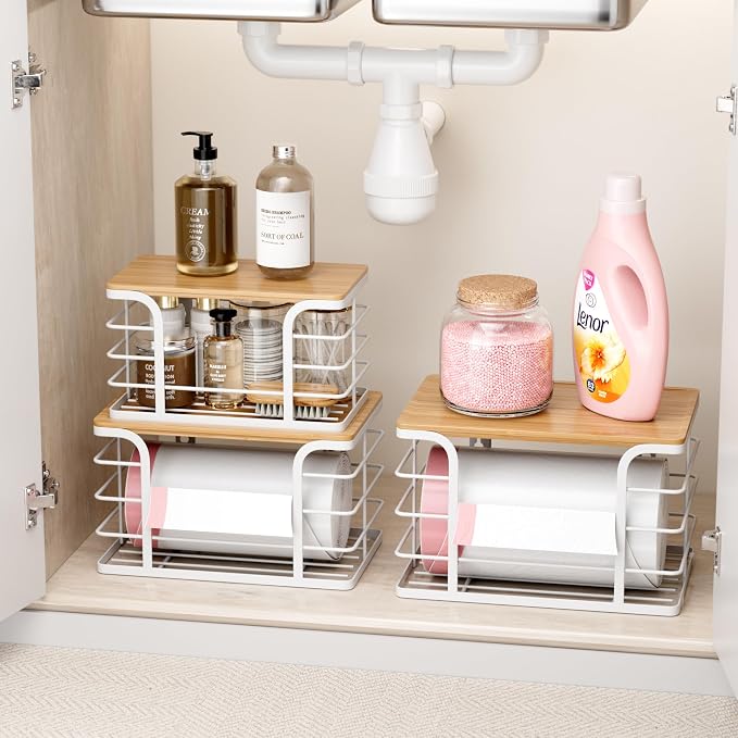 3 Pack Stackable Pantry Organizer, Stainless Steel Trash Bag Holder Dispenser - Image 6