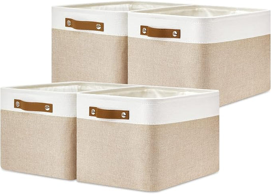 DULLEMELO Fabric Storage Bins for Laundry, Foldable Storage Baskets for Shelves by DULLEMELO
