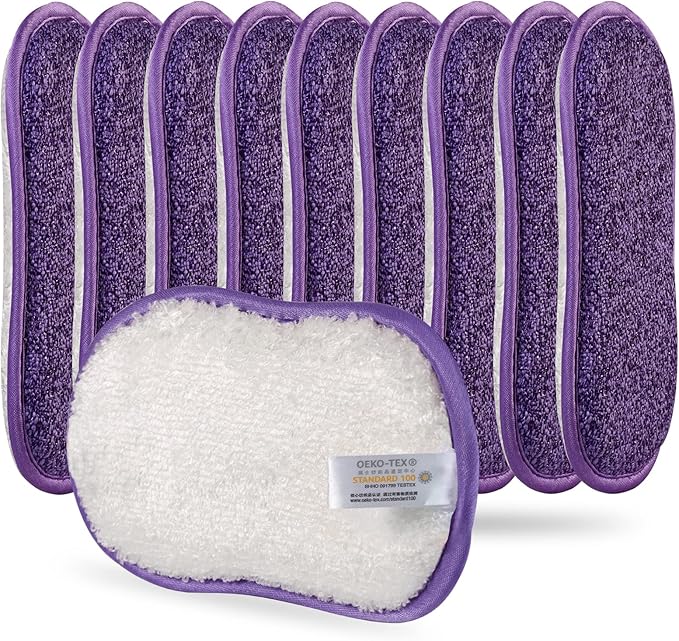 10 Pack Kitchen Dish Sponges Scrubber Non-Scratch Multi-Purpose Dishcloths by comfso
