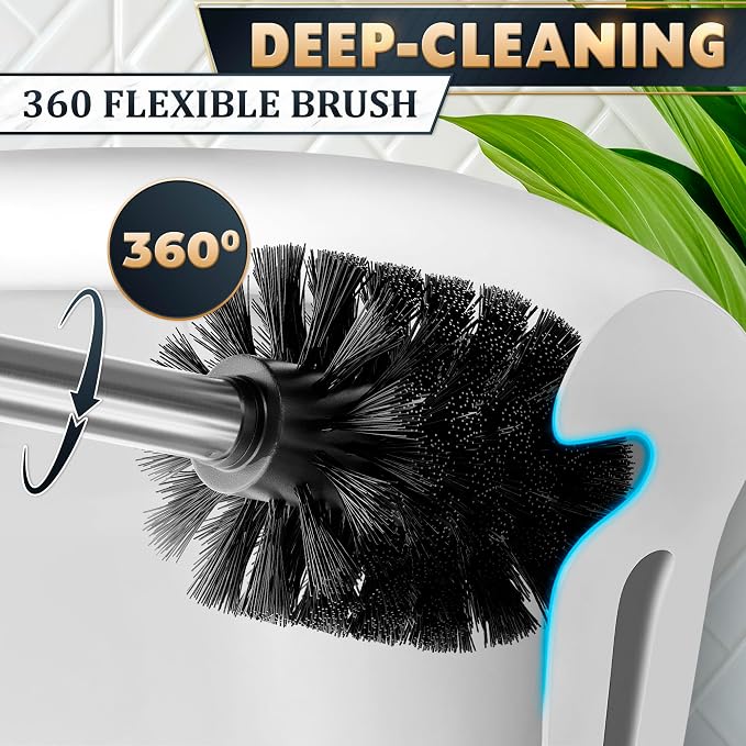 Stylish Stainless Steel Toilet Brush and Holder Set - Image 7