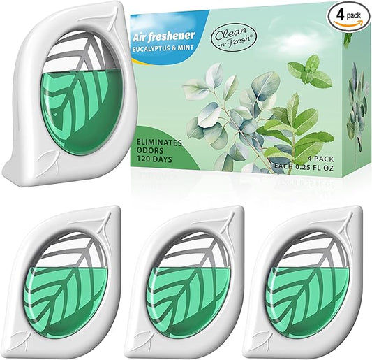 Air Freshener for Home, 4 Pack, Eucalyptus & Mint, Odor Eliminator for Small by Clean-n-Fresh