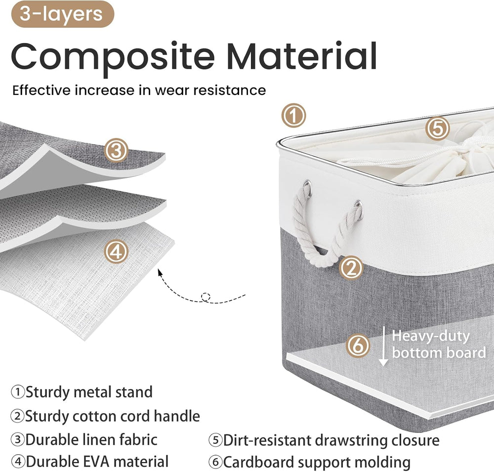 16x12x12 In Foldable Fabric Large Storage Bins with Handle 3 Pack