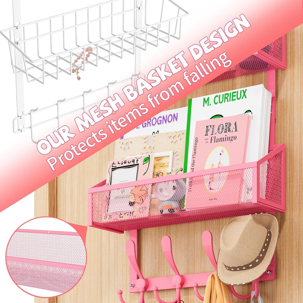 Over The Door Hooks Organizer, Coat Rack Over The Door Storage Hanger Towel R...