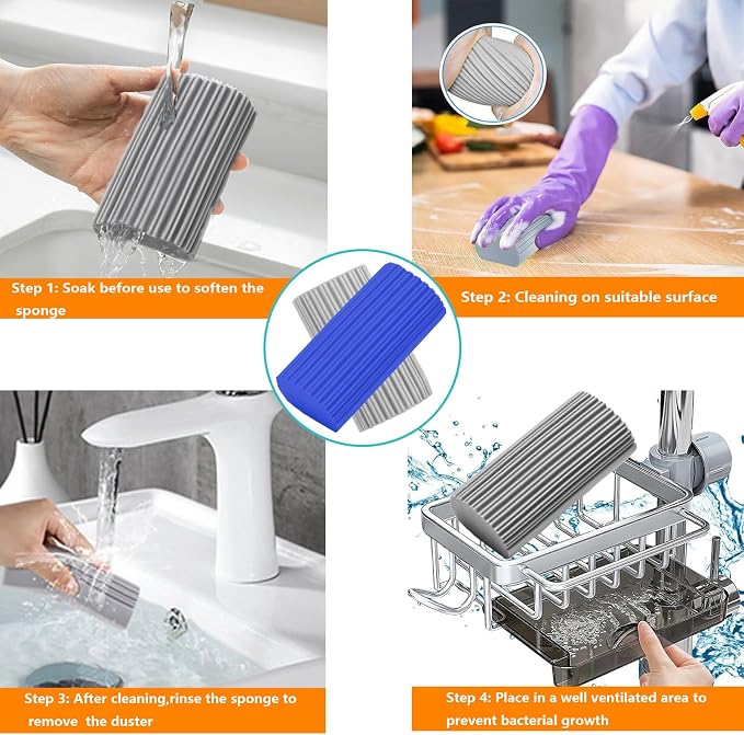 6-Pack Damp Clean Duster Sponge, Magic Sponge Eraser - Image 6