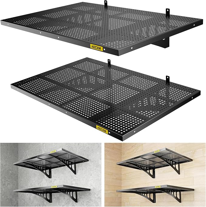 2-Pack 2x3ft Adjustable Garage Wall Shelving 560lbs Load Capacity Heavy Duty by AECXM