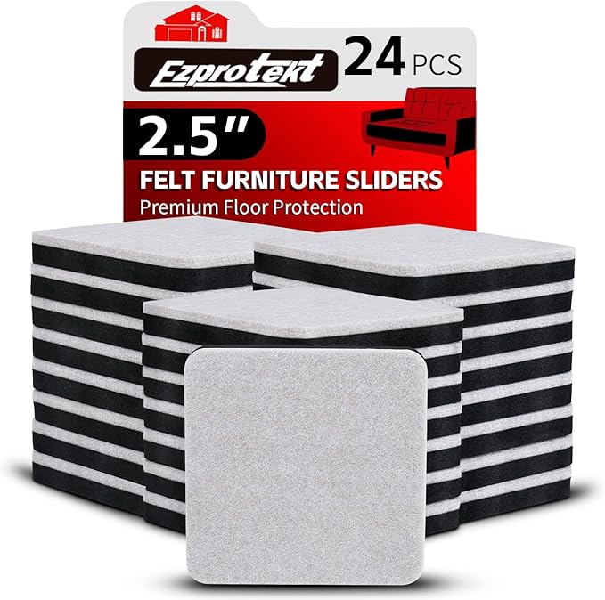 Ezprotekt 2.5" Square Felt Furniture Movers Sliders by VisittheEzprotekt