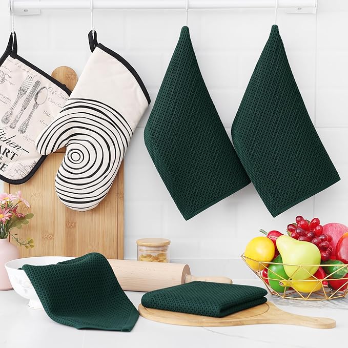 Homaxy 100% Cotton Waffle Weave Kitchen Dish Towels, Ultra Soft Absorbent Quick - Image 6