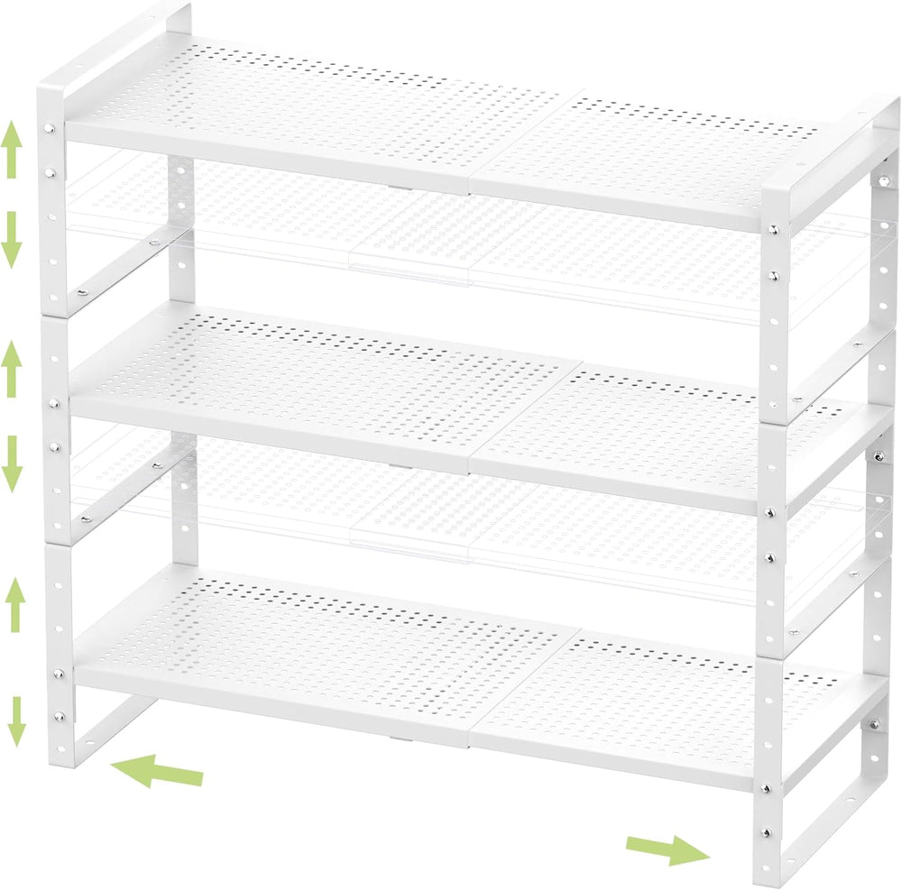 Jojocross Expandable Stackable Aadjustable Shoe Rack Pantry Shelf for Kitchen...