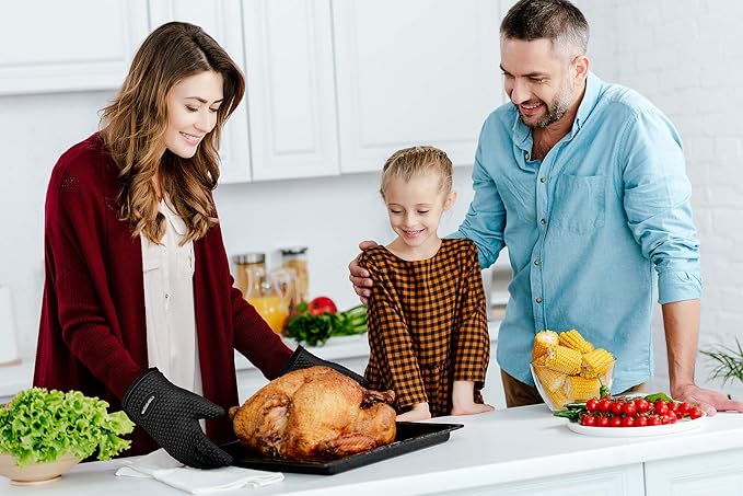 KITCHEN PERFECTION XL Silicone Smoker Oven Gloves -Extreme Heat Resistant BBQ - Image 4