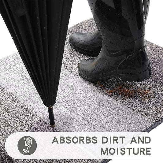Kitinjoy Indoor Outdoor Door Mat, 59x20 Non-Slip Absorbent Dirt Trapper - Image 2