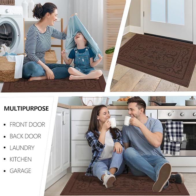 FONEYI Indoor Door Mat 20" x 32", Dirt Trapper Door Mats Non-Slip Entryway Rugs - Image 6
