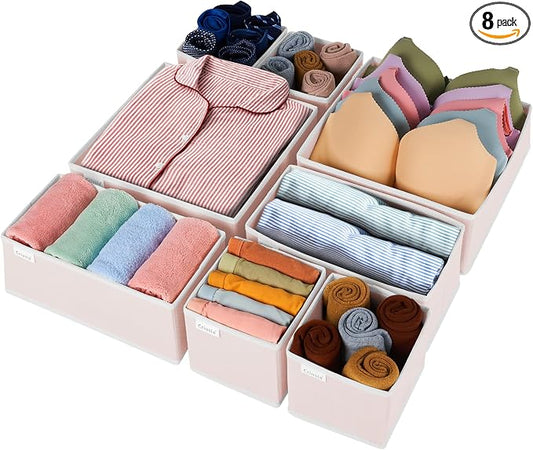 8 Pack Underwear Drawer Organizer, Drawer Organizer Clothes, Foldable Cloth by Criusia