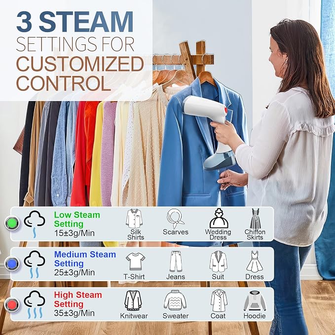 Steamer for Clothes, 1800W Fast Heat-up Clothes Steamer Handheld Garment Steamer - Image 4