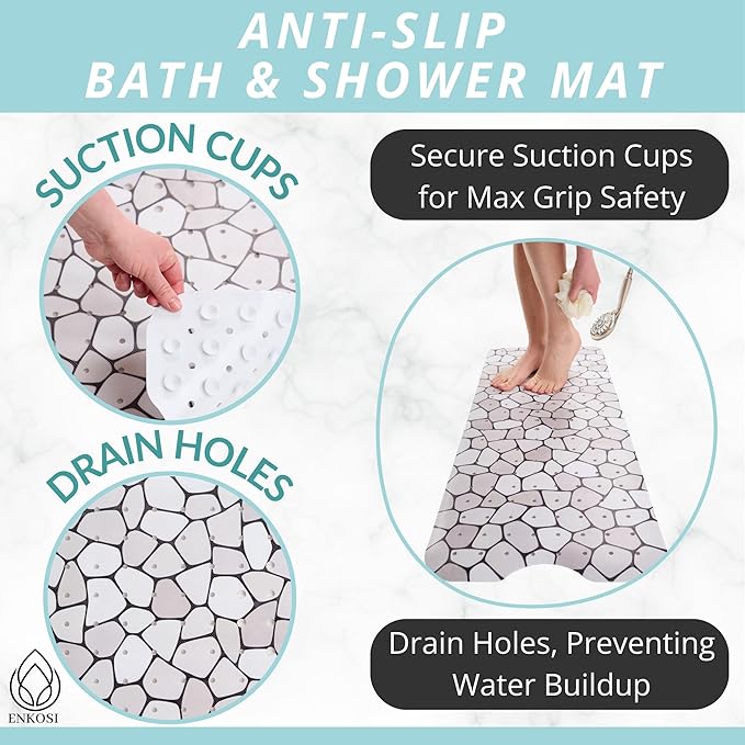 ENKOSI Bath Mat – Large 40 x 16 Inch Non-Slip Bathtub Mat - Image 2