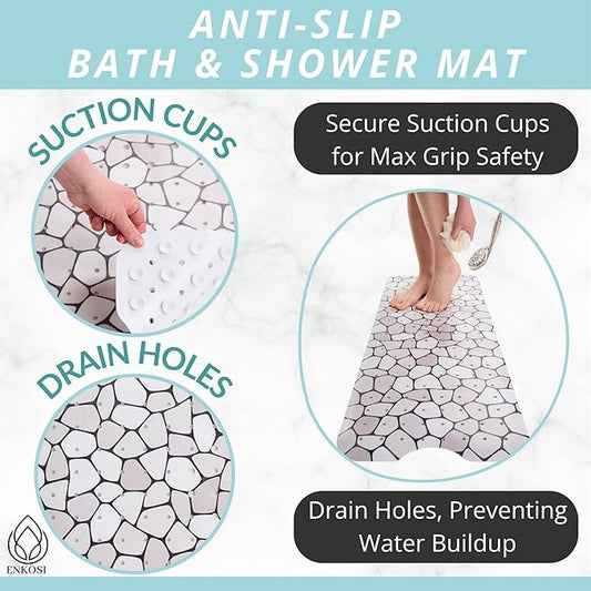 ENKOSI Bath Mat – Large 40 x 16 Inch Non-Slip Bathtub Mat - Image 2