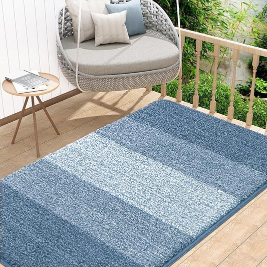 Kitinjoy Indoor Outdoor Door Mat, 48x32 Non-Slip Absorbent Dirt Trapper by Kitinjoy