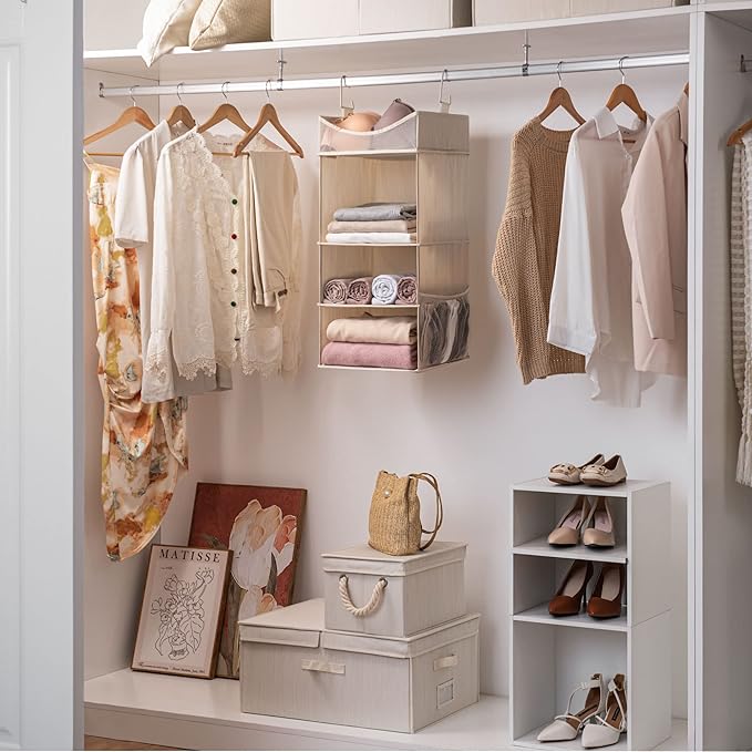 StorageWorks 3-Shelf Hanging Closet Organizer, Adjustable Hanging Closet - Image 2
