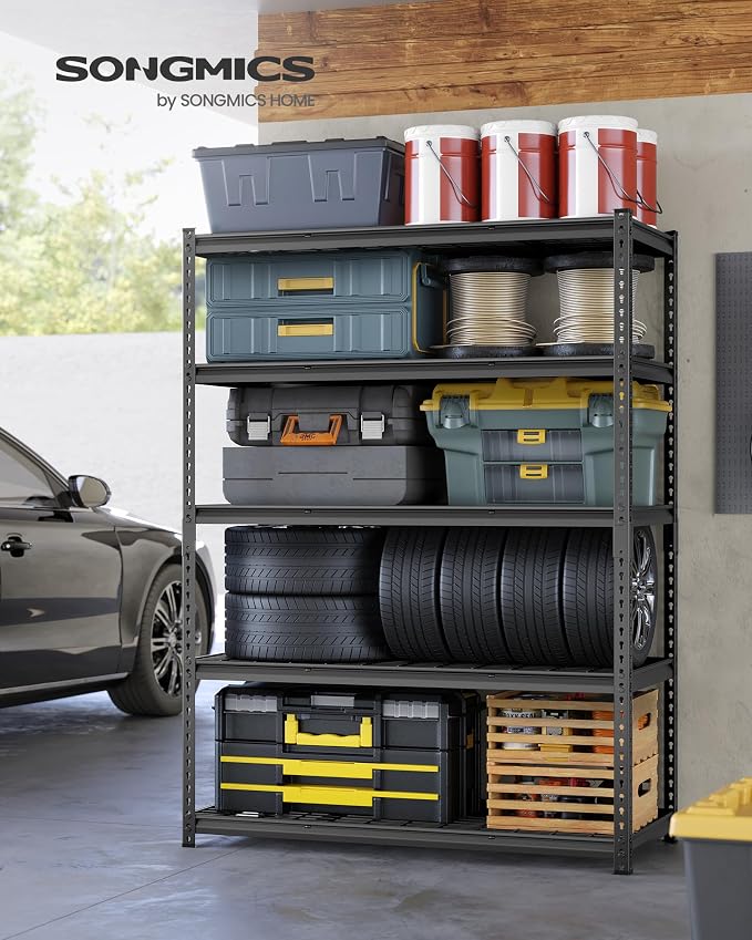 SONGMICS 5-Tier Storage Shelves, Heavy-Duty Garage Shelving, Adjustable - Image 2