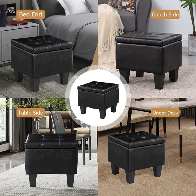 Storage Ottoman Set of 3, for Living Room Couch, End of Bed - Image 7