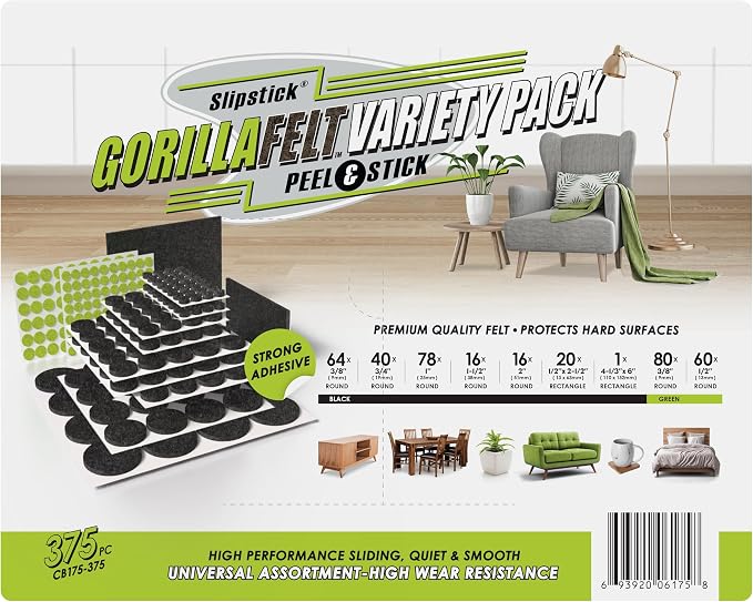 Slipstick Gorilla Felt Furniture Pads Premium Furniture Pads & Chair Leg Floor - Image 6
