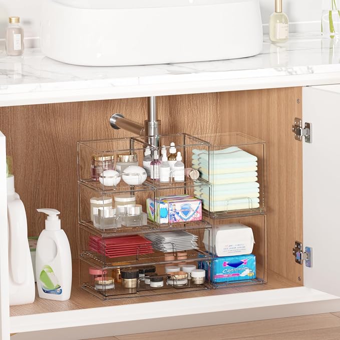 Vtopmart Stackable Storage Drawers Set of 3, Beauty Supplies, Pantry - Image 5