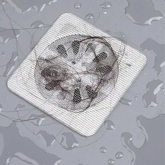 60PCS Disposable Shower Drain Cover Hair Catcher Shower Drain Mesh Stickers - Image 4