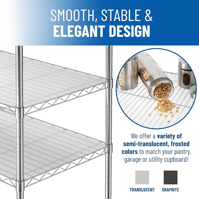 Sterling Shelf Liners for Wire Shelf System: Set of 5 in Graphite: 14 x 30 - Image 6