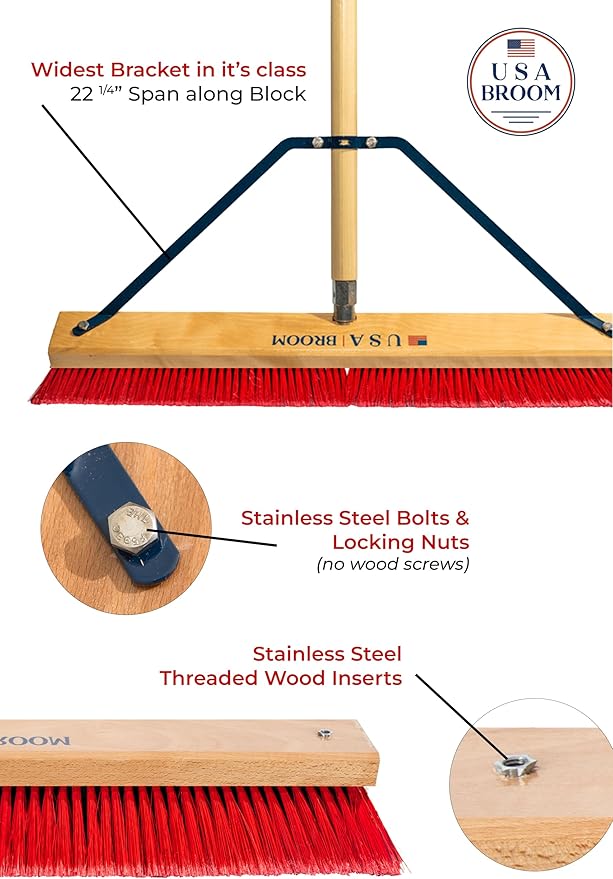 24" Everyday Sweep Indoor/Outdoor Push Broom - Image 6
