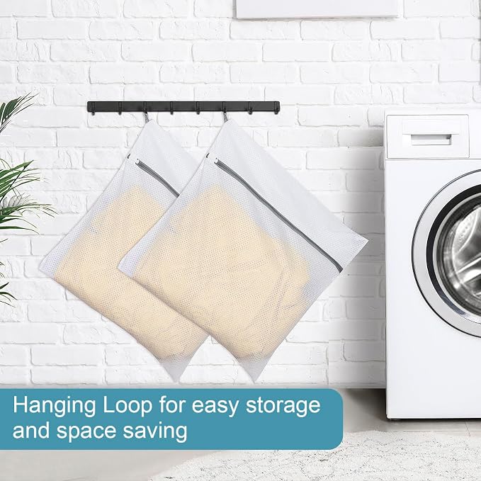 Polecasa 2Pcs 24 x 24 Inches Extra Durable 125g Diamond Mesh Laundry Bags - Image 3