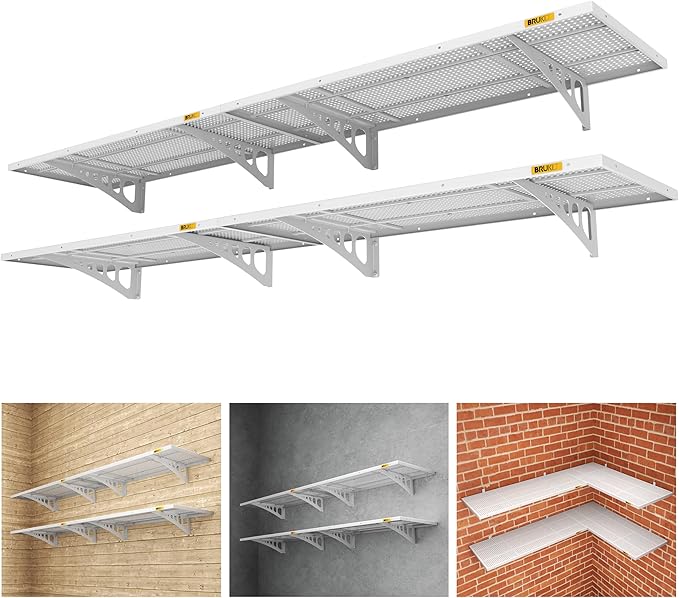 4Pack 1.64x4ft Adjustable Metal Garage Wall Shelving Heavy Duty Garage Storage by Unknown