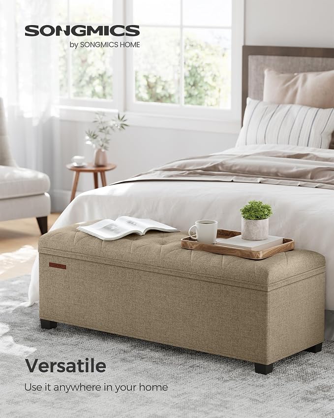 SONGMICS Storage Ottoman Bench, Foot Rest - Image 3