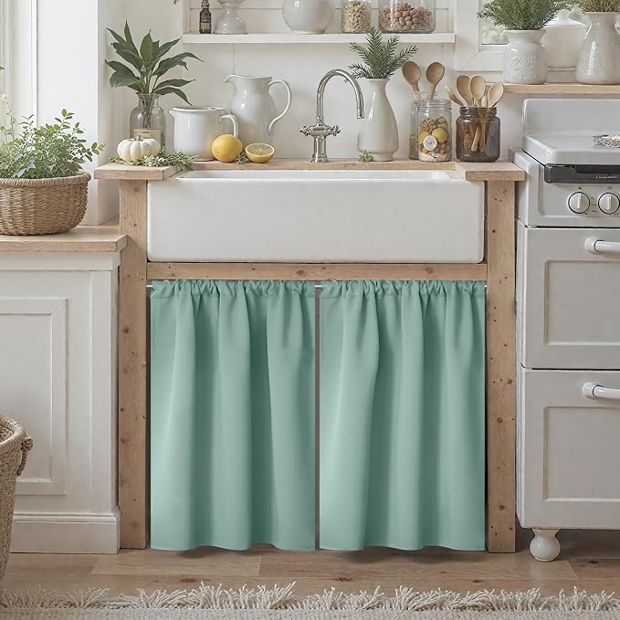 BGment Sage Green Curtains 36 Inch Length - Image 2