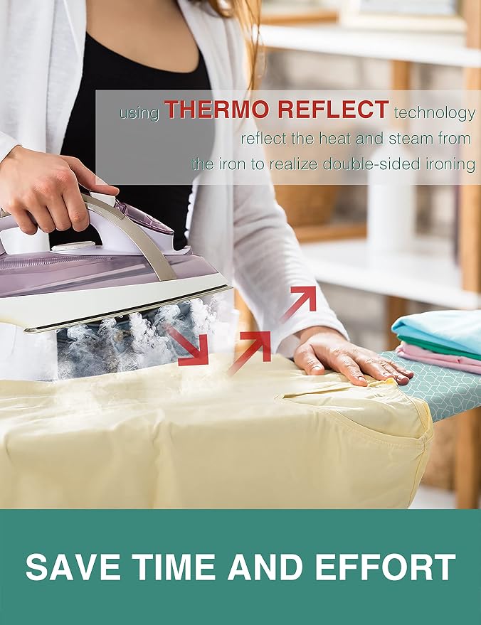 Extra Wide Ironing Board Cover and Pad, 18X49 Reflective Silicone Ironing Board - Image 2