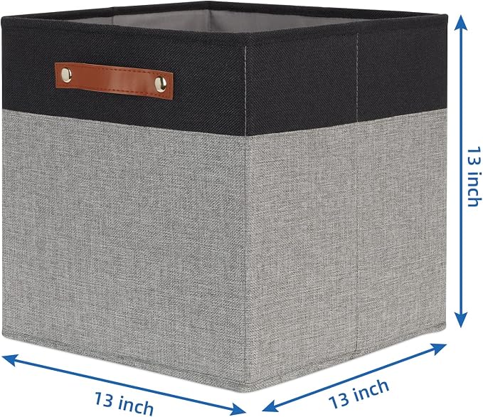 Temary 13 x 13 Storage Cubes Foldable Storage Cubes 4 Pack Canvas Storage Bin - Image 2