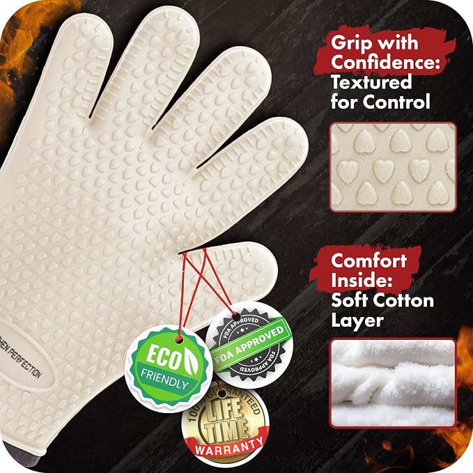 KITCHEN PERFECTION Silicone Smoker Oven Gloves - Image 2